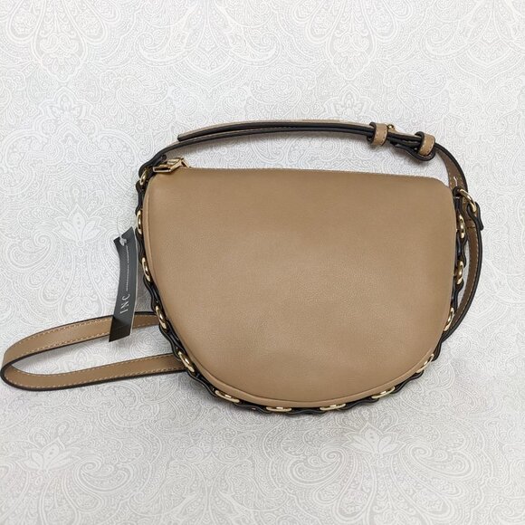 INC INTERNATIONAL CONCEPTS Kimmii chain link women's crossbody bag - CAMEL - Picture 8 of 8